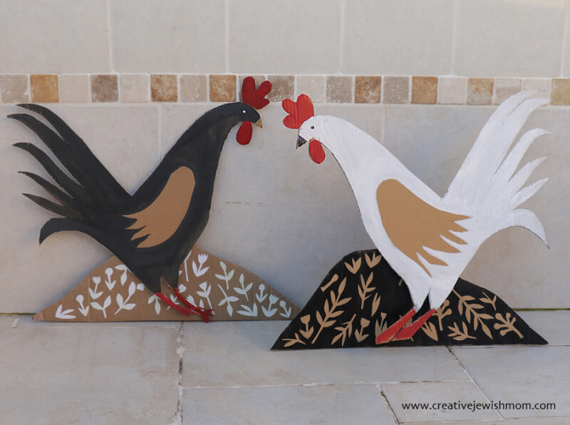 Chicken Cardboard Crafts Recycled Cardboard Rooster Decoration Craft At Home