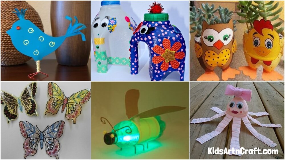 Recycled Plastic Bottle Animal Craft Ideas For Kids Kids Art Craft