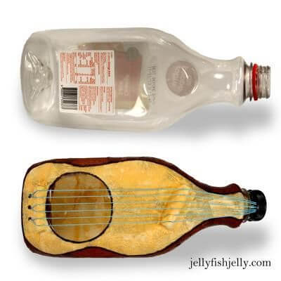 Recycled Plastic Bottle Guitar School Craft Project Using Rubber Band
