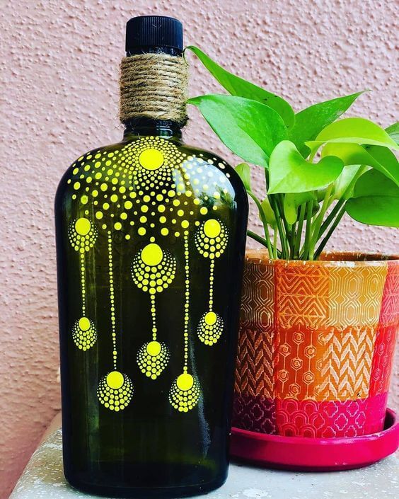 Recycled Wine Bottle Art Idea For Kids