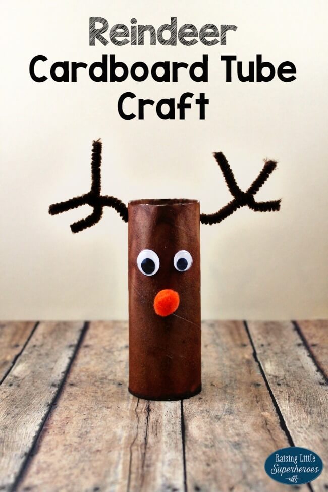 Red-nosed Reindeer Craft With Cardboard Tube For Kids