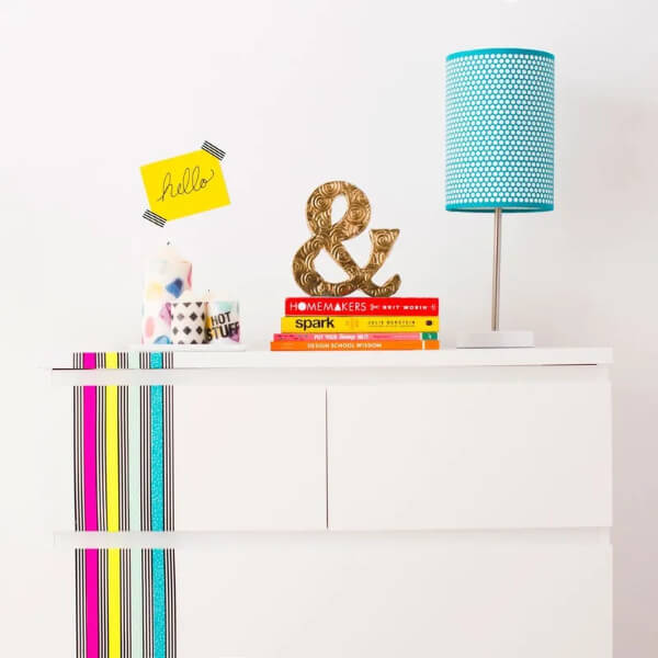 Simple Furniture Decoration Craft Ideas Using Washi Tape