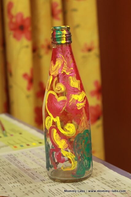 Bottle Painting Ideas For Kids Simple Hand Painted Bottle Craft For Kindergartners