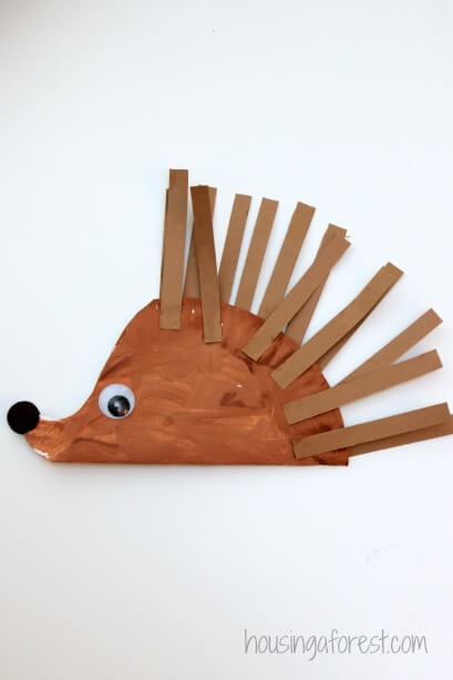 Simple Hedgehog Paper Plate Craft For Kids
