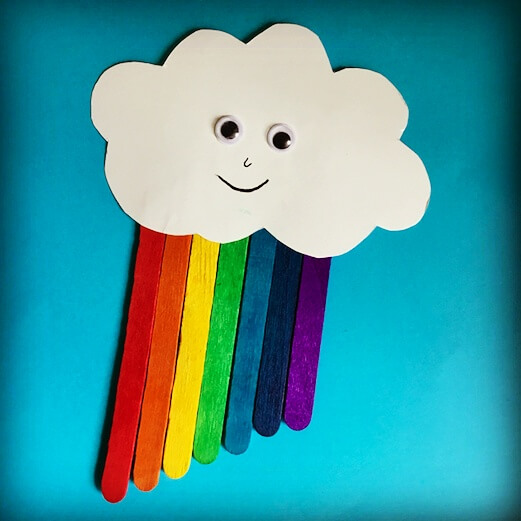 Simple Rainbow Popsicle Stick Craft For Preschoolers