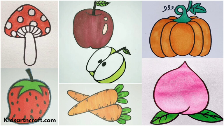 Vegetables drawing Cut Out Stock Images & Pictures - Alamy