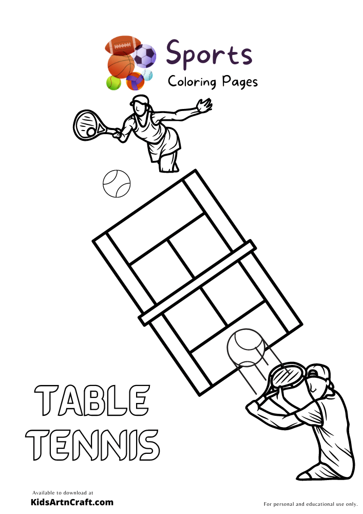 Sports Coloring Pages For Kids - 1