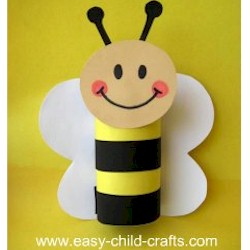 Spring Bee Craft Using Paper & Cardboard Tube For Kids