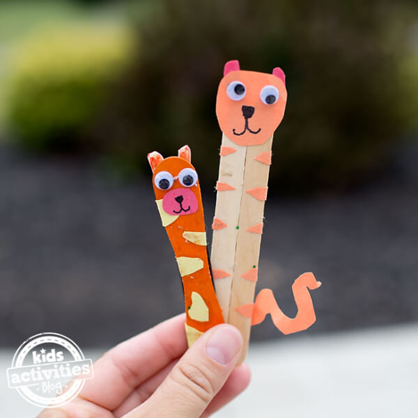 Stick Tiger Crafts With Popsicle Sticks