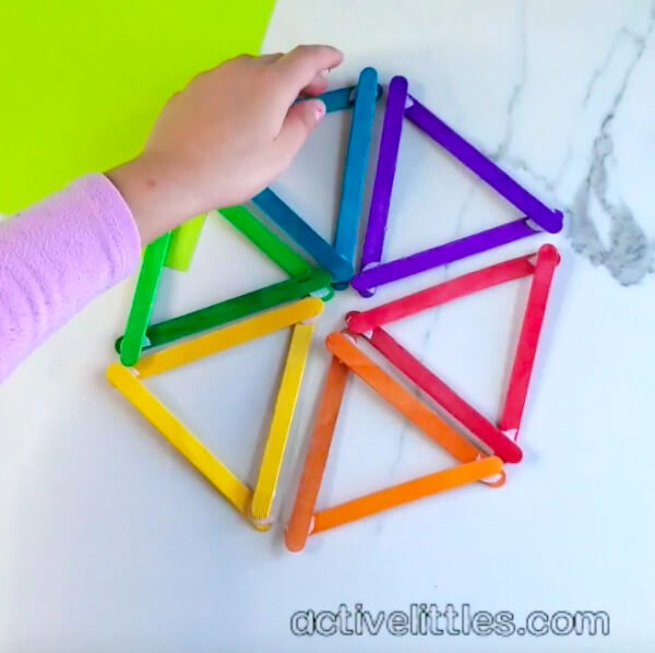 Easy Rainbow Triangle To A Circle Popsicle Stick Craft For Kids