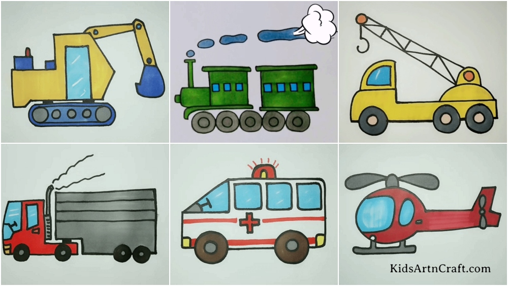 Vehicles Drawing Ideas For Kids