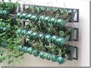 DIY Vertical Garden Craft Idea With Plastic Bottles 