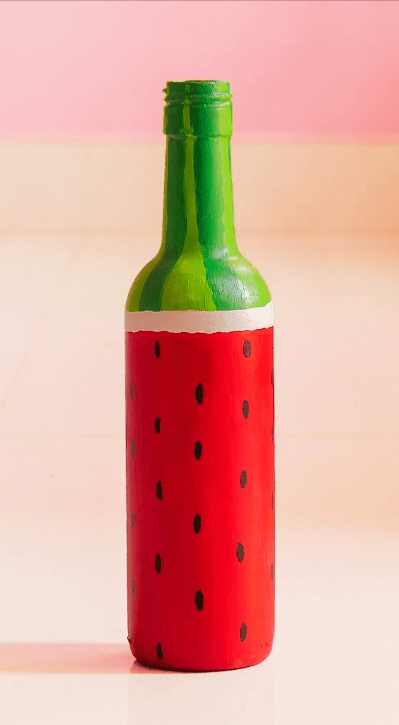 Very Easy Watermelon Painting Art In Plastic Bottle