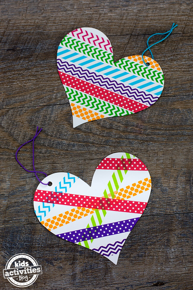 Very Simple Washi Paper Tape Heart Craft For Beginners