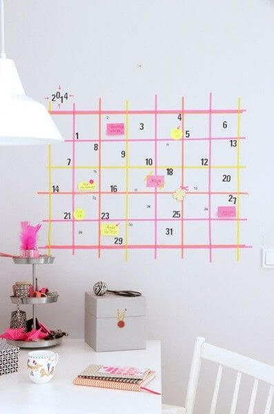 Washi Tape Calendar Decoration Craft For Wall