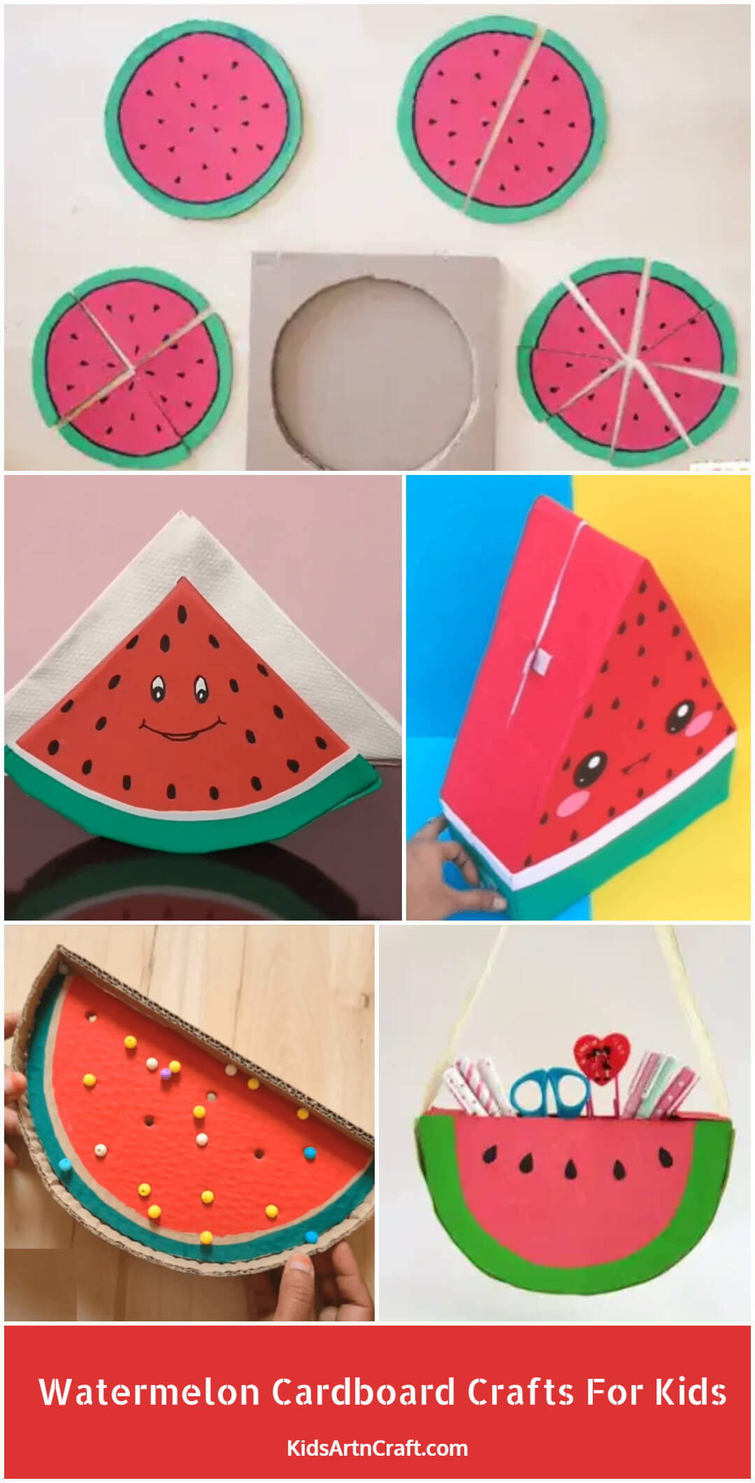 Watermelon Cardboard Crafts For Kids