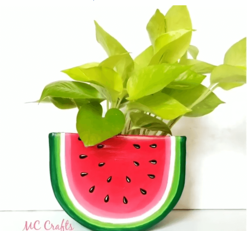 Watermelon Cardboard Crafts for Kids Watermelon Planter Craft Using Cardboard