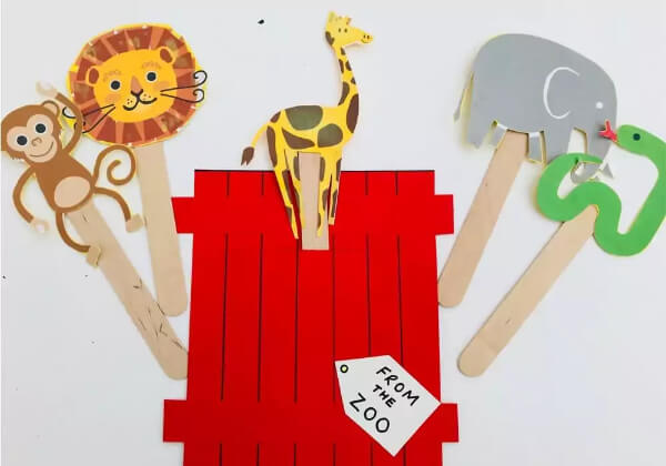 Zoo Animal Puppets With Popsicle Sticks