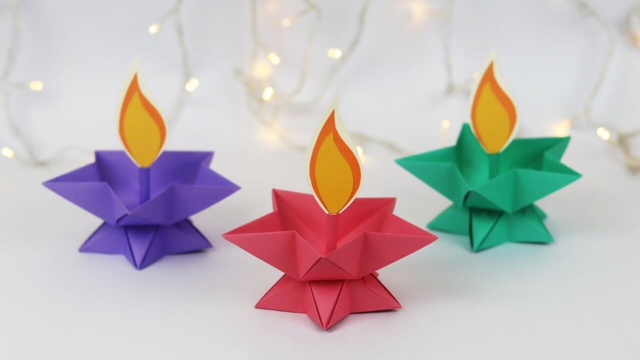 Let's Make Something Different Origami Paper Diya Craft