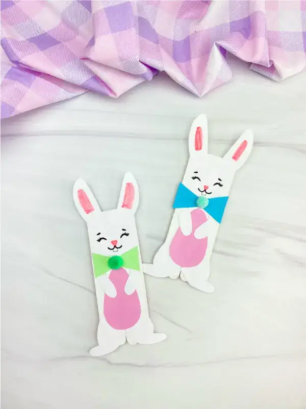 Adorable Easter Bunny Popsicle Stick Craft for Kids