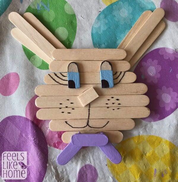 Attractive Easter Bunny Popsicle Stick Craft For Kids