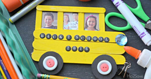 DIY Back To School Frame Craft Ideas With A Popsicle For School Kids