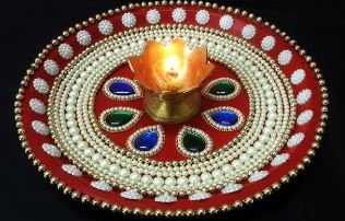 Beautiful Puja Thali Decoration Idea