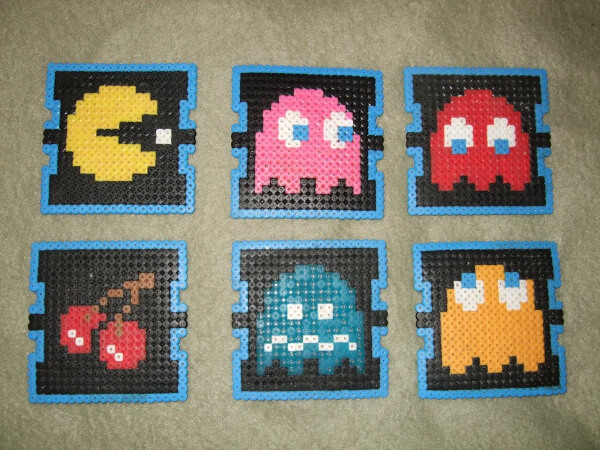 Easy Beverage Coasters Decoration Perler Beads Craft Ideas For Kids