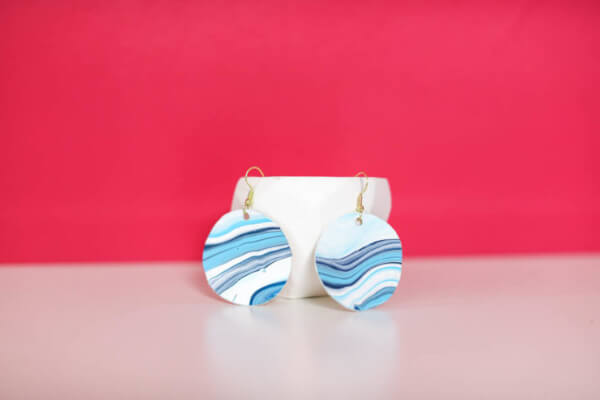 Blue Waves Round Earring Set Craft Project Ideas