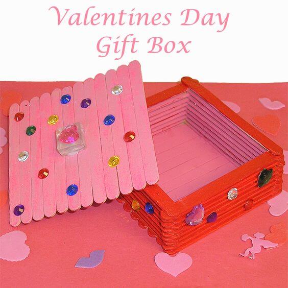 Box Of Love And Affection Valentine Popsicle Stick Crafts For Kids
