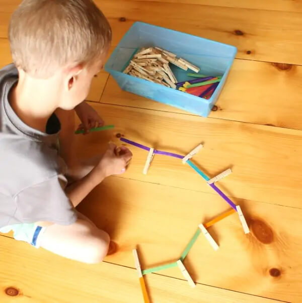 Fun & Learning Build a Bridge Activity With Popsicle Sticks & Clothespins