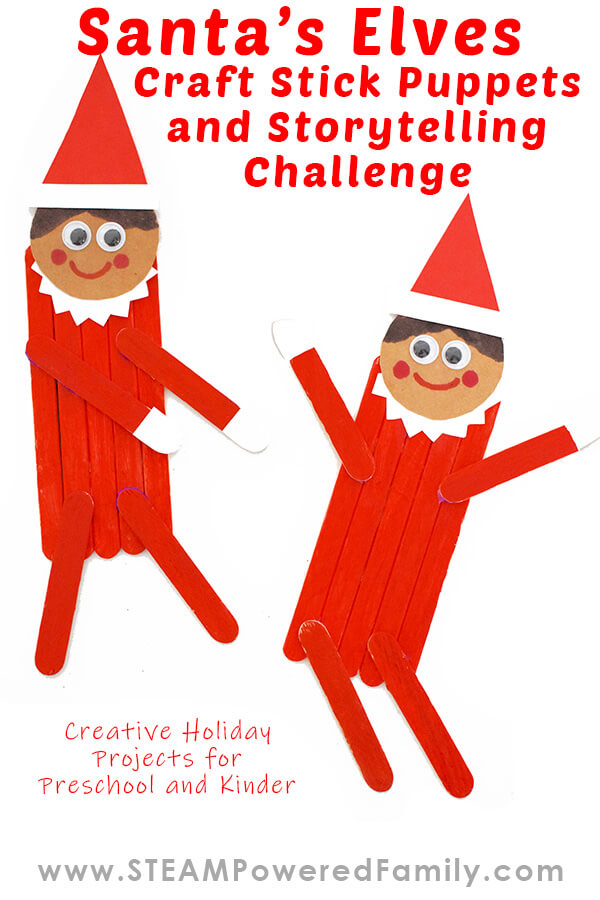 Christmas Elf Puppet Craft With Popsicle Sticks