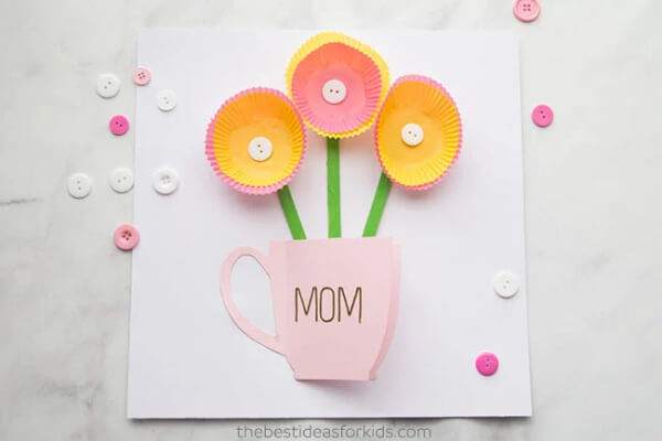 Coffee Cup Card DIY Mother's Day Craft Using Popsicle Sticks