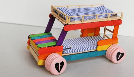 Colorful Family Jeep Toy Car Popsicle Stick Crafts For Kids