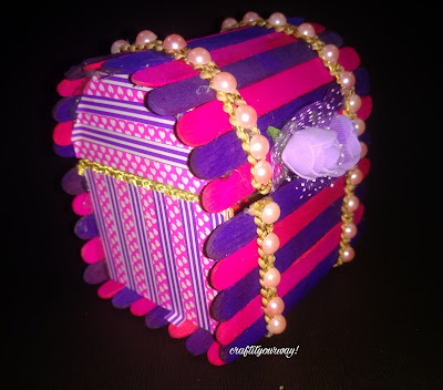 DIY & Colorful Popsicle Stick Jewellery Box Craft Ideas