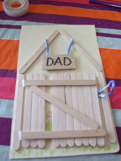Creative House Craft Using Popsicle Stick Father's Day Crafts