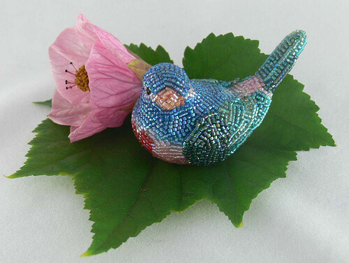 Cute Beaded Birds Decoration Craft For Home