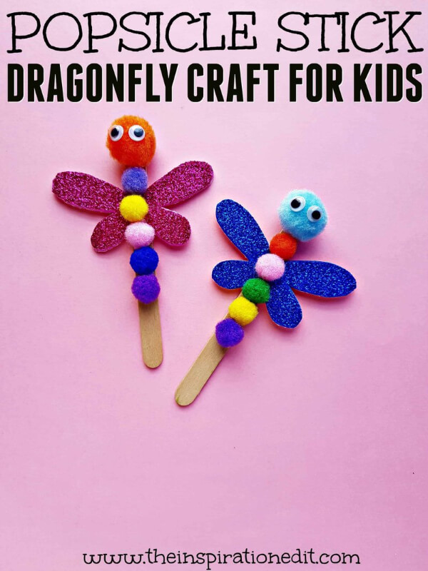 Cute Dragonfly Craft Made With Popsicle Stick