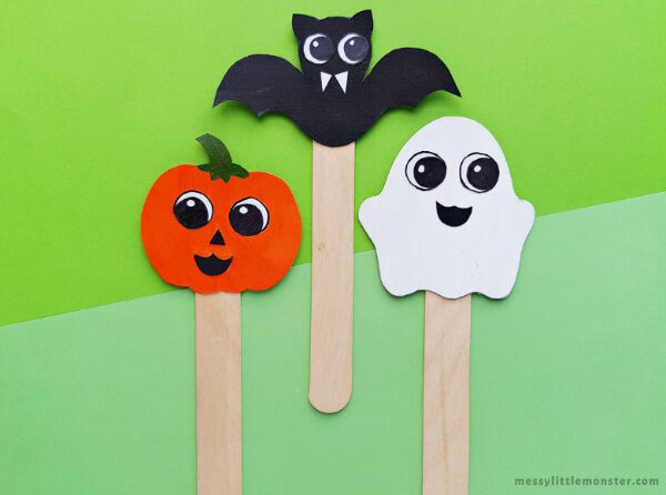 Cute Little Halloween Popsicle Stick Puppet Crafts