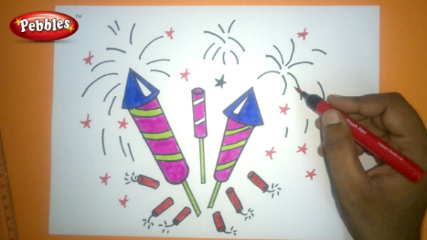 Diwali Crackers Art & Craft Tutorial Step By Step Ideas