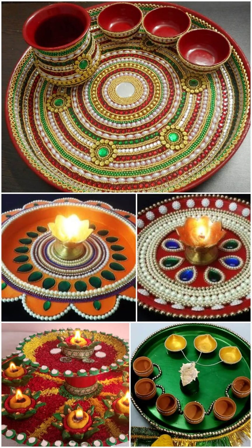 diwali-thali-decoration-for-aarti-creative-unique-ideas-kids-art