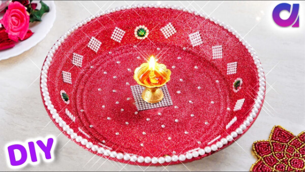 DIY Easy To Make Diwali Arti Thali Decoration