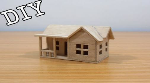 DIY Miniature House Made With Popsicle Sticks