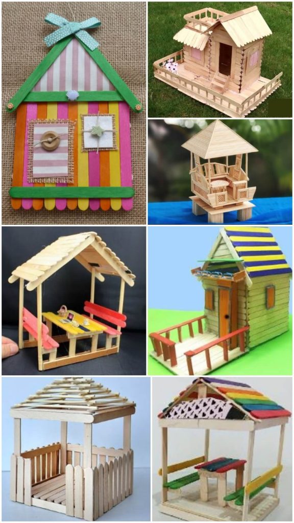 DIY Miniature Popsicle Stick Hut Crafts Kids Art & Craft