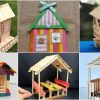 DIY Miniature Popsicle Stick Hut Crafts