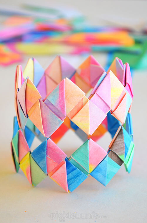 DIY Origami Bracelet Craft With Paper