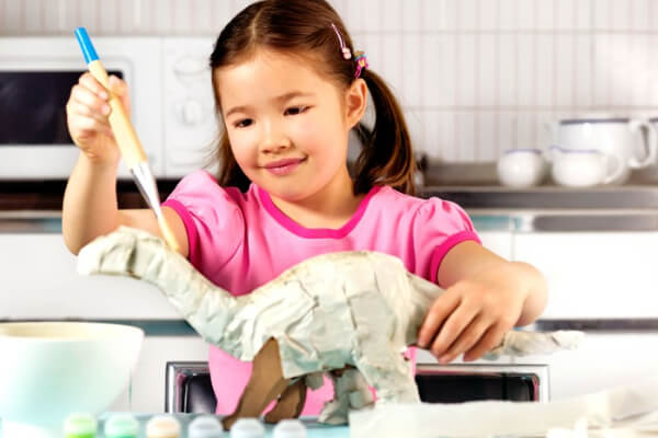 DIY Paper Mache Dinosaur Clay Recipe Ideas For Kids
