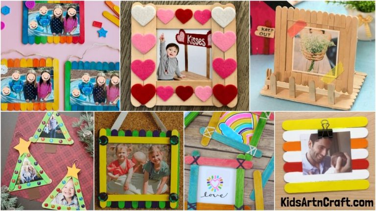 DIY Popsicle Stick Photo Frame Craft Ideas - Kids Art & Craft