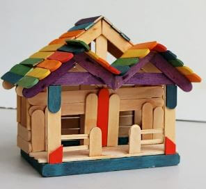 DIY Popsicle Sticks House Craft Idea