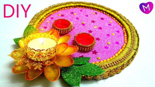 DIY Special Decorated Puja Thali For Diwali